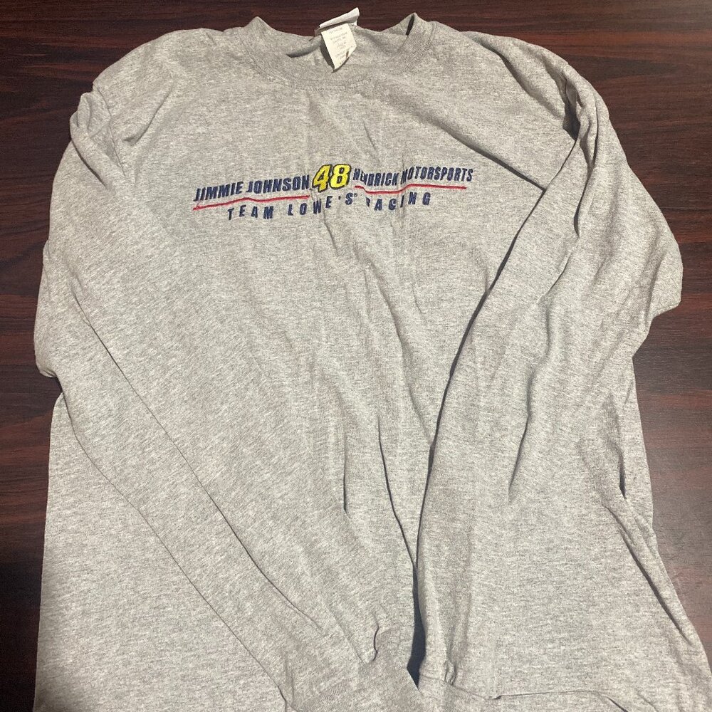 Mens Grey Jimmie Johnson Longsleeve Shirt size M